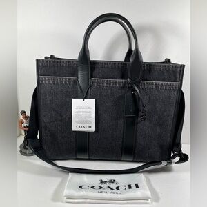 Coach Wesley Tote In Denim NWT